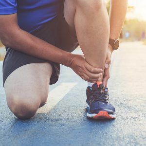 Jogger with Sprained ankle