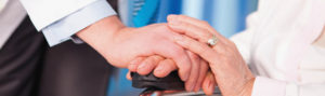 Elderly woman's and Physician's hands