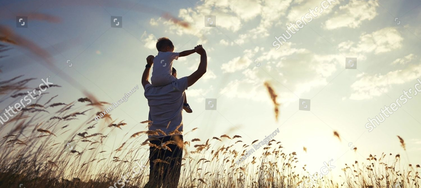 stockphotofatherandsonintheparkfatherdaysilhouettehappy
