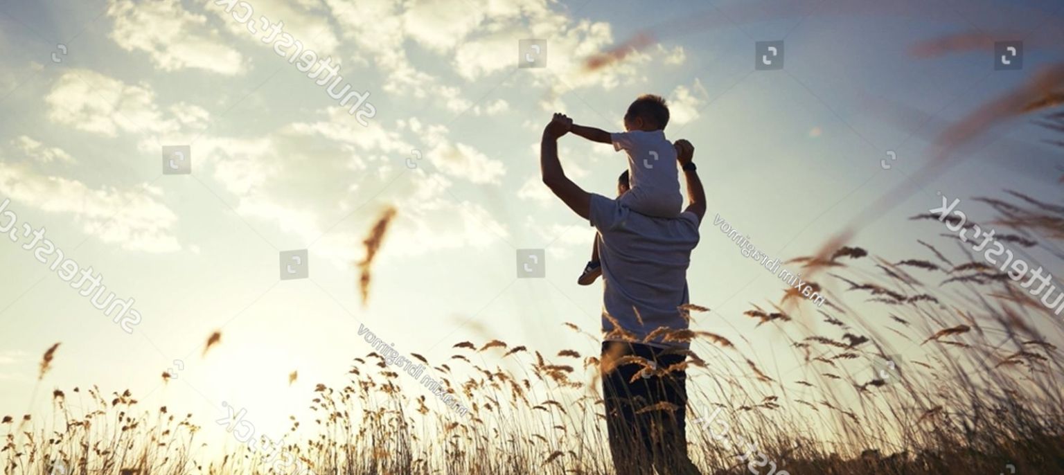 stockphotofatherandsonintheparkfatherdaysilhouettehappy