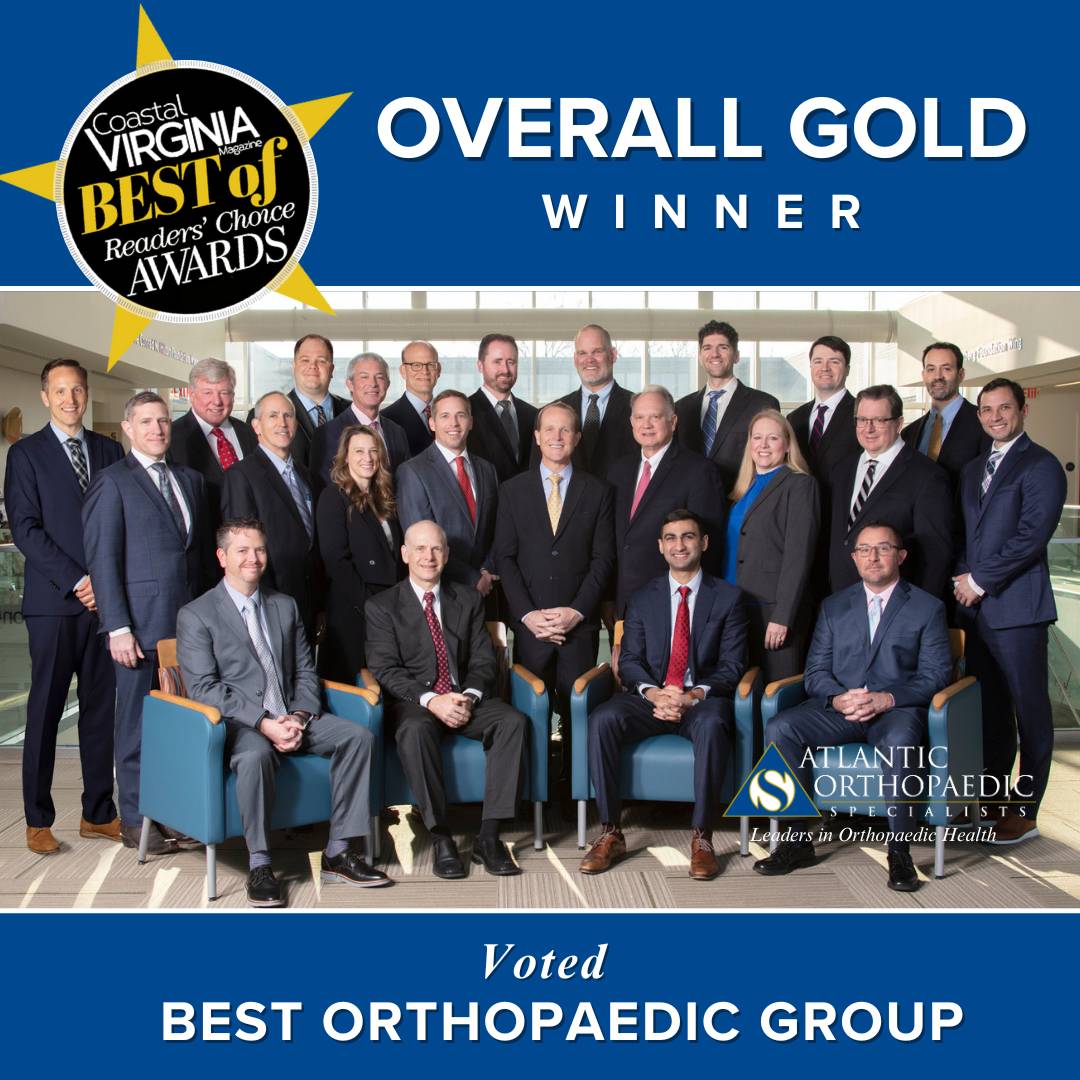 Atlantic Orthopaedic Specialists Wins Overall Gold for Best Orthopedic Group in Coastal Virginia 2025