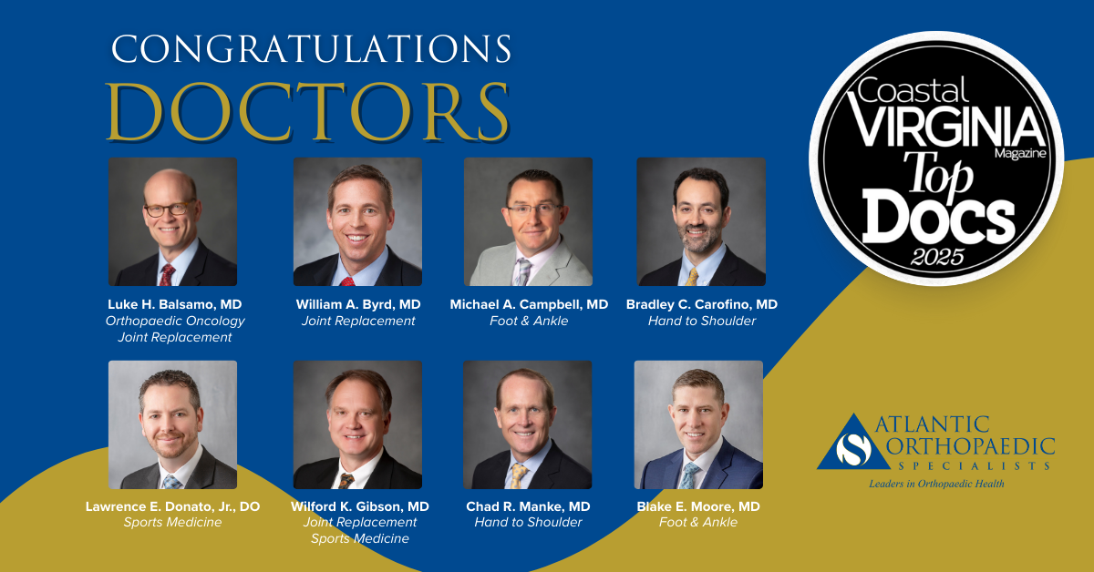 Eight AOS Surgeons Named Coastal Virginia Magazine’s Top Docs 2025