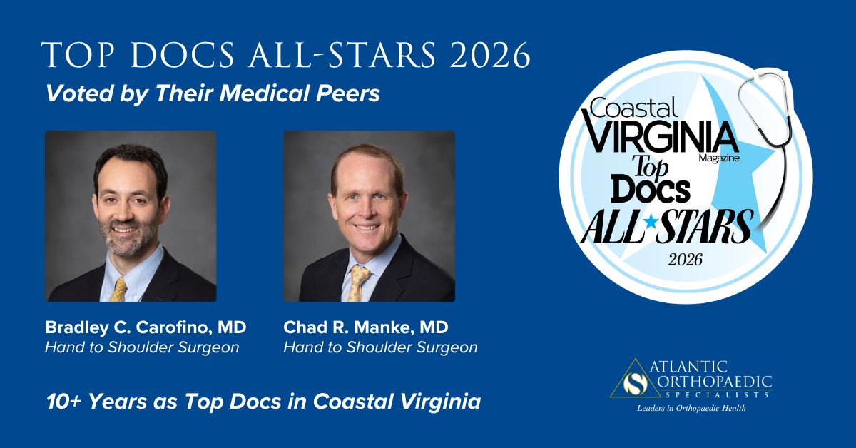 Dr. Brad Carofino and Dr. Chad Manke Named Coastal Virginia Top Docs All-Stars